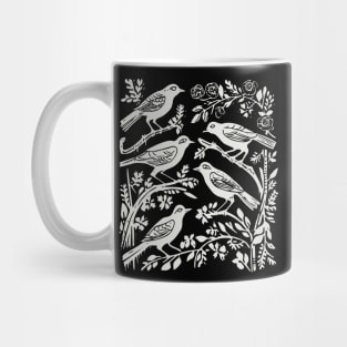 Lino Cut Bird Mug
